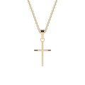 Collar De Cruz De Tubo De Oro De 10k