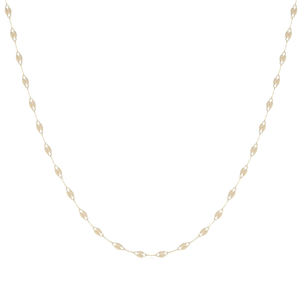 Cadena De Oro Italiano 14k, Estilo Grano De Café