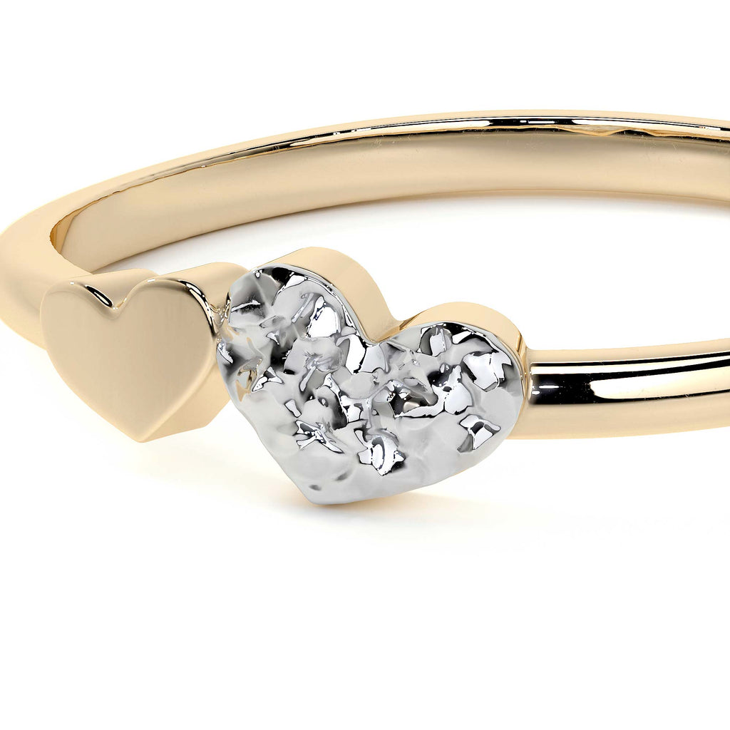 Anillo De Oro 14k Con Corazón Rodinado