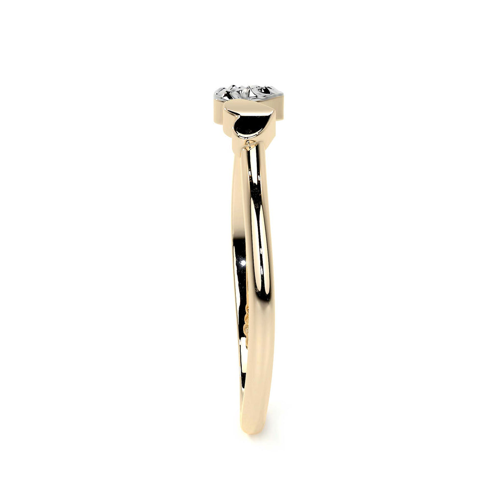 Anillo De Oro 14k Con Corazón Rodinado