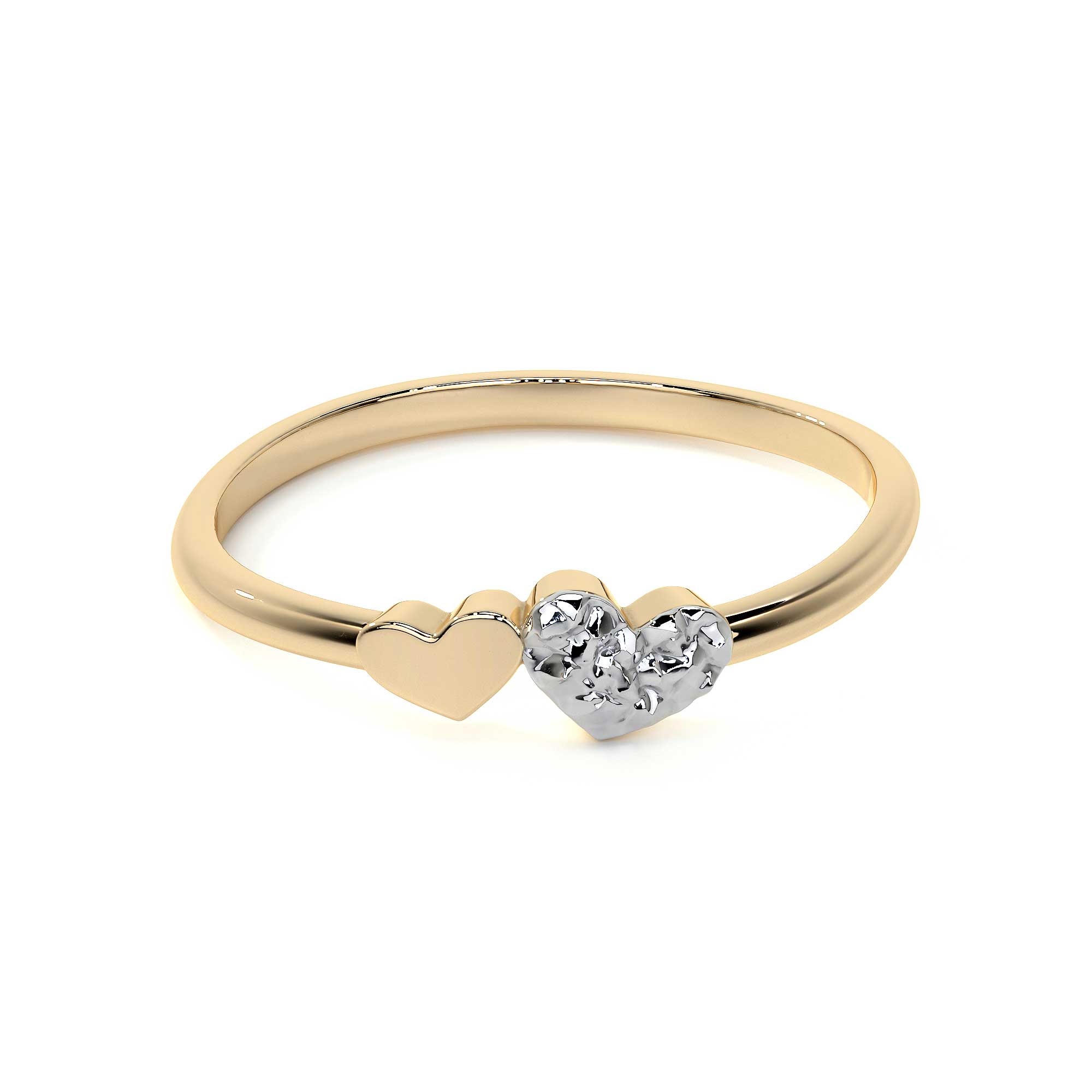 Anillo De Oro 10k Con Corazón Rodinado