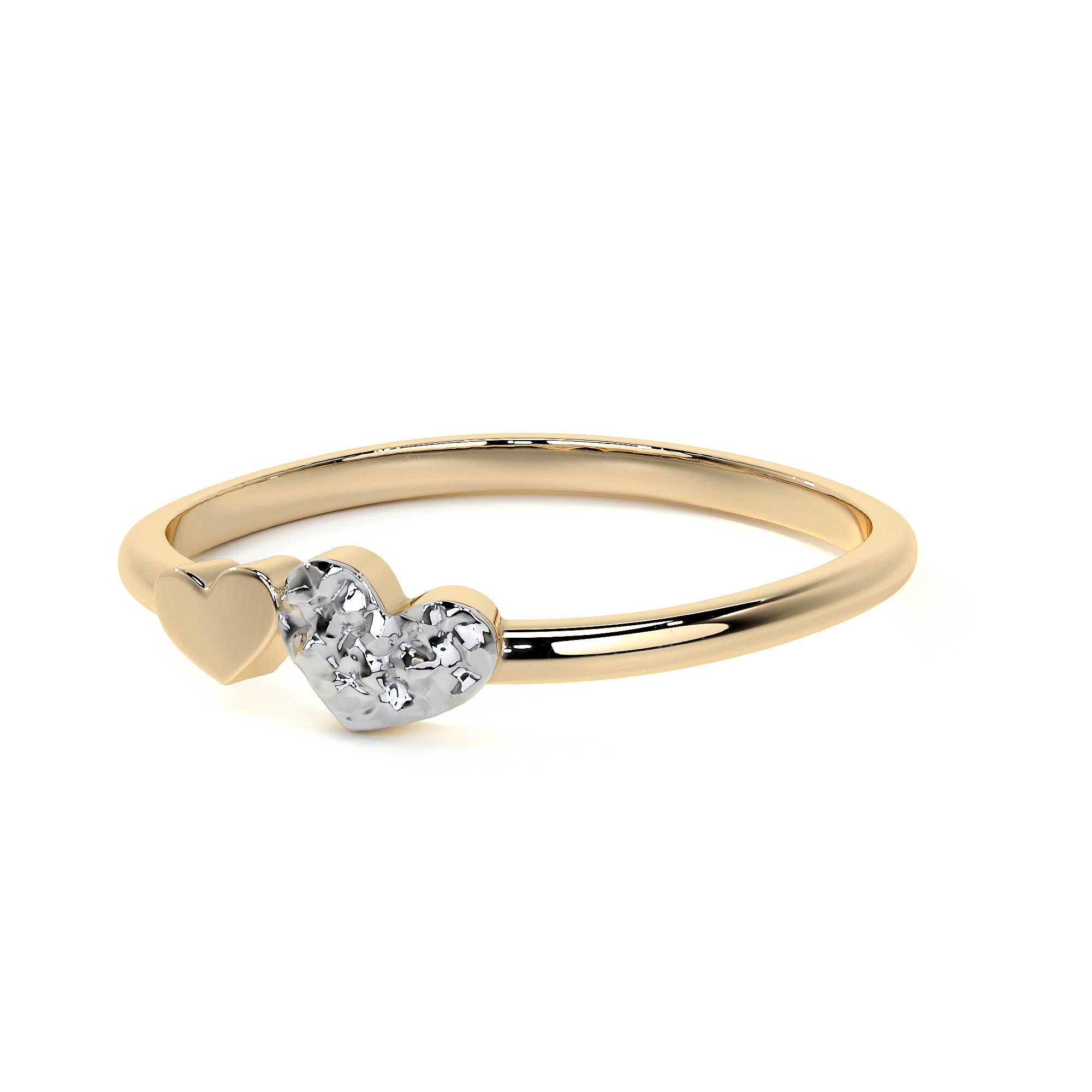 Anillo De Oro 10k Con Corazón Rodinado