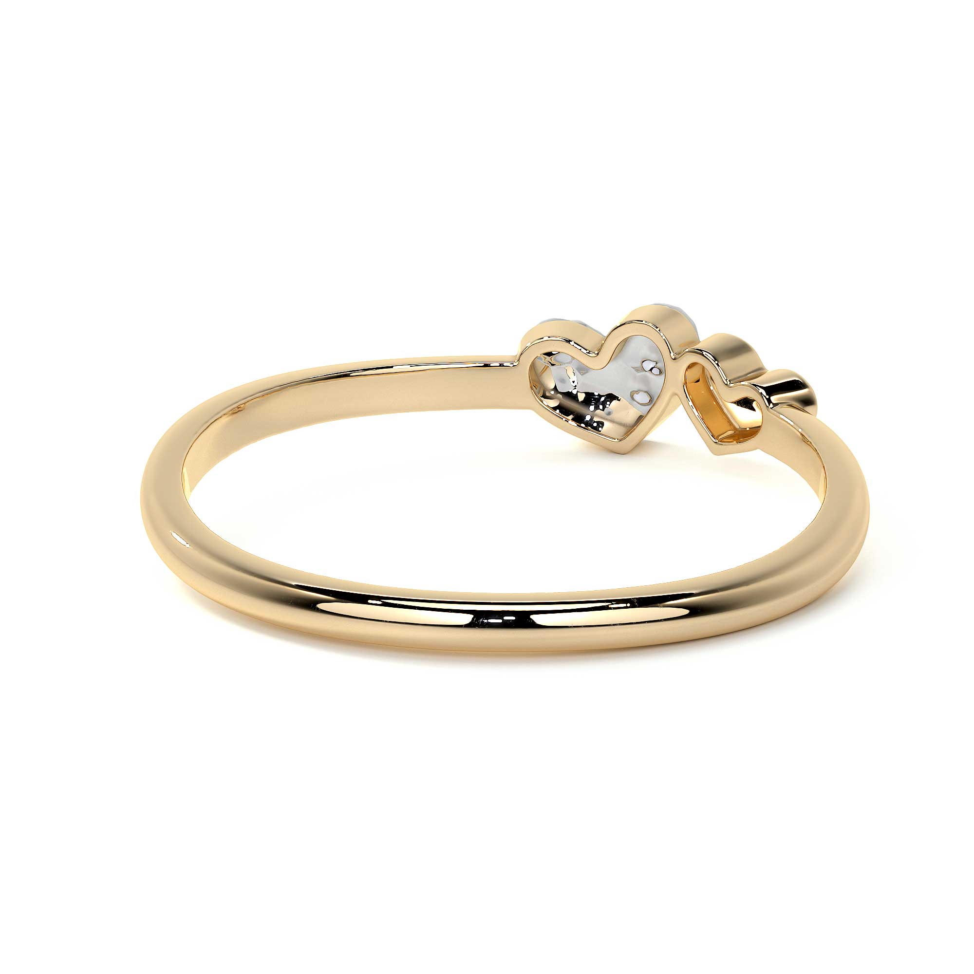 Anillo De Oro 10k Con Corazón Rodinado