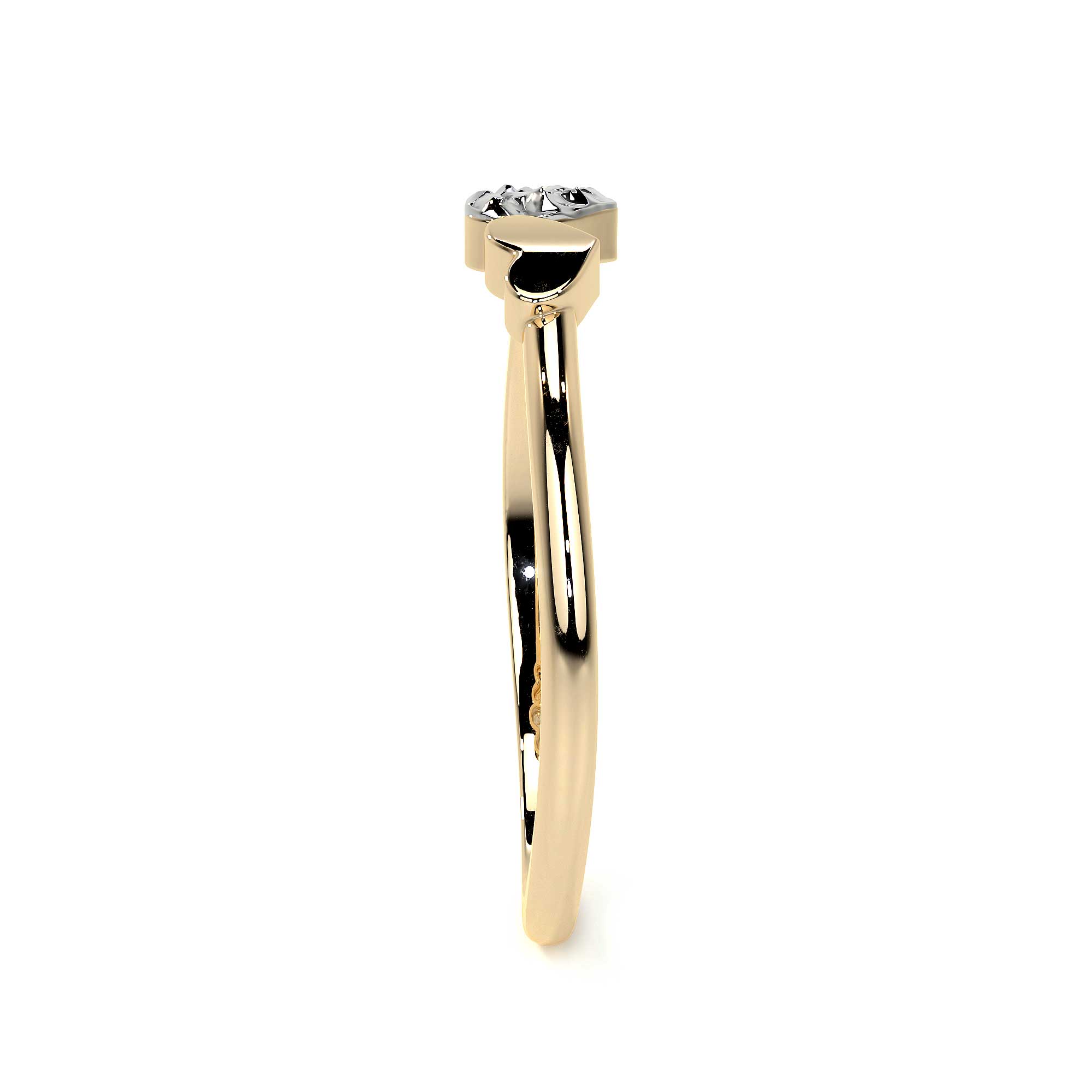 Anillo De Oro 10k Con Corazón Rodinado