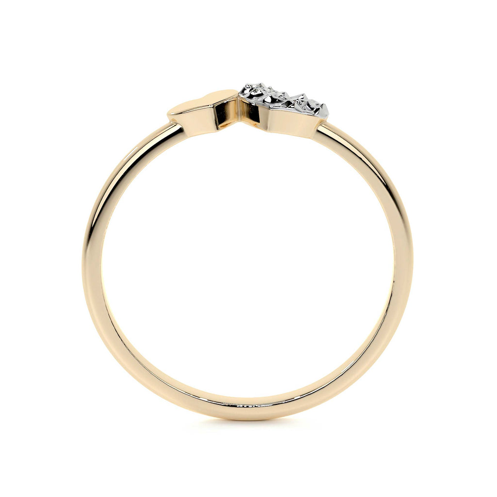 Anillo De Oro 10k Con Corazón Rodinado