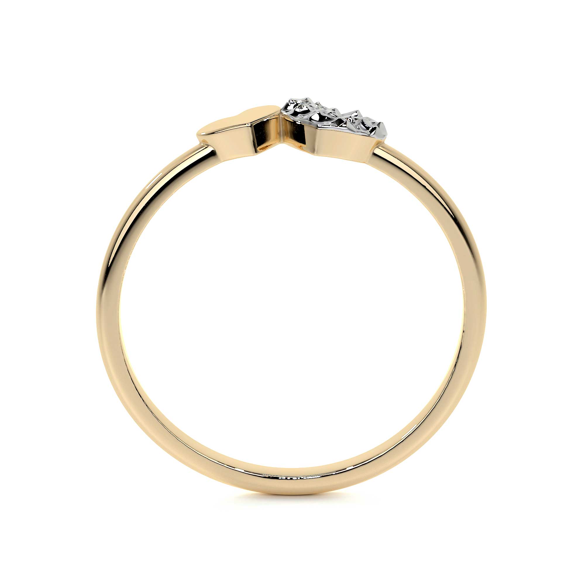 Anillo De Oro 10k Con Corazón Rodinado