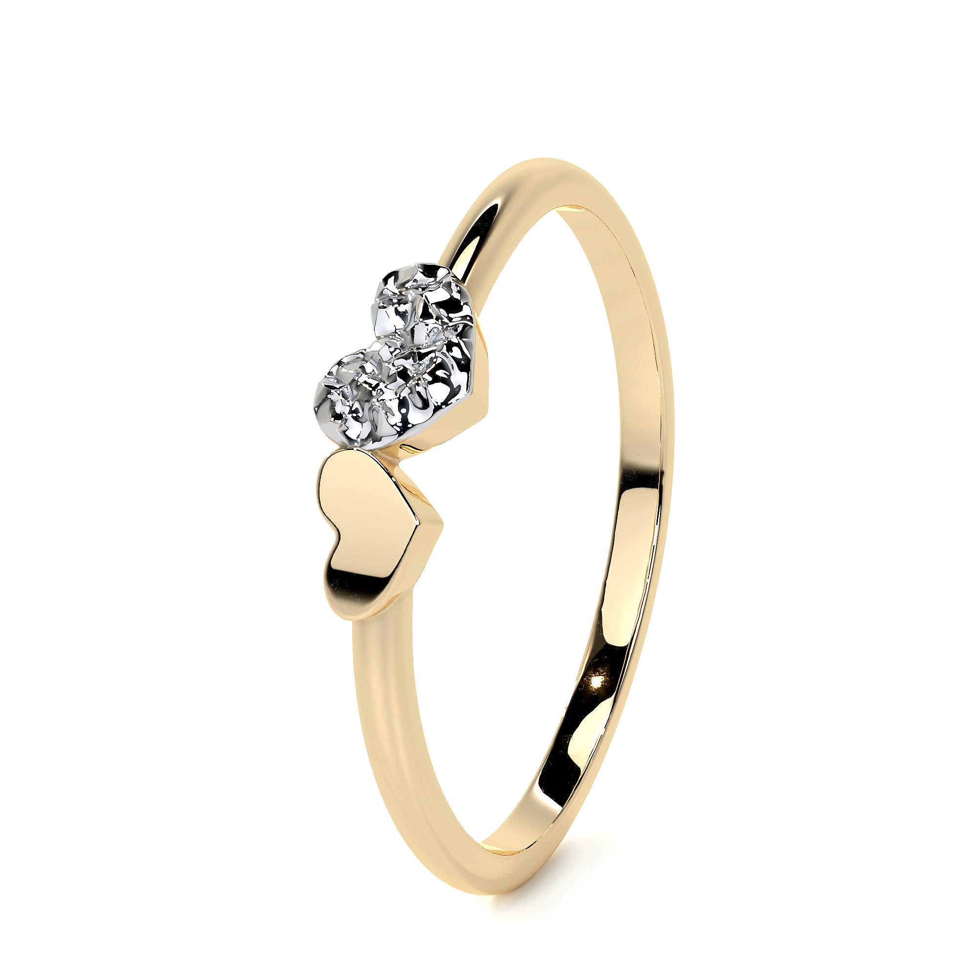 Anillo De Oro 10k Con Corazón Rodinado
