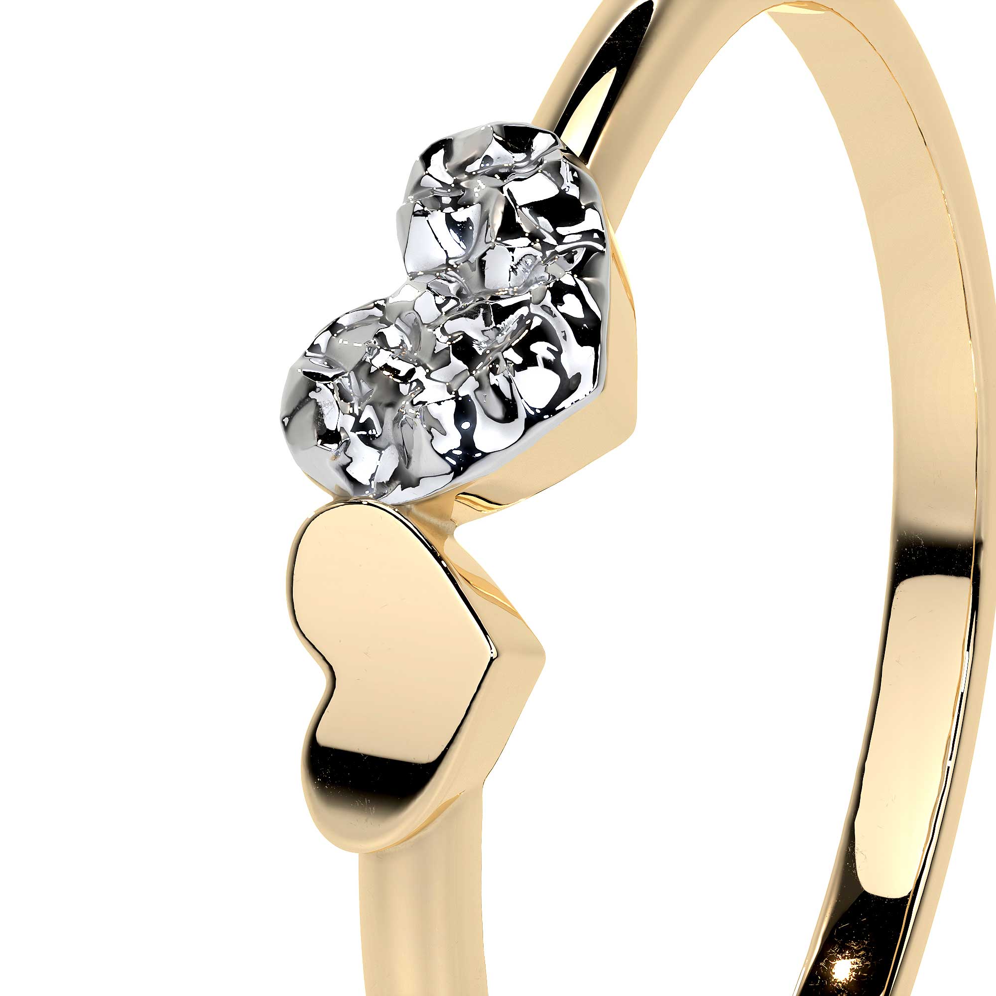 Anillo De Oro 10k Con Corazón Rodinado