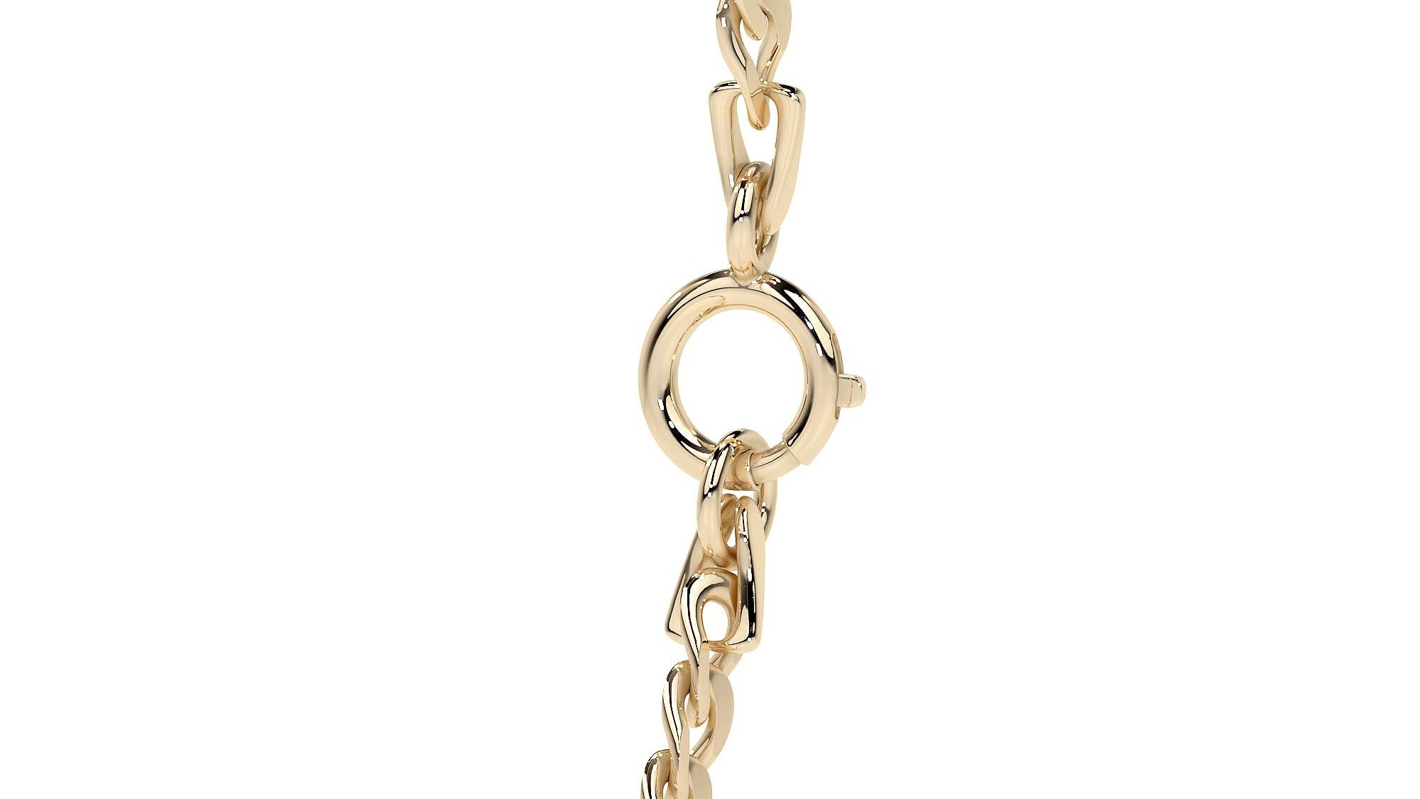 Pulsera Italiana Figaro 3x1 Hueca Calibre 2.6 mm