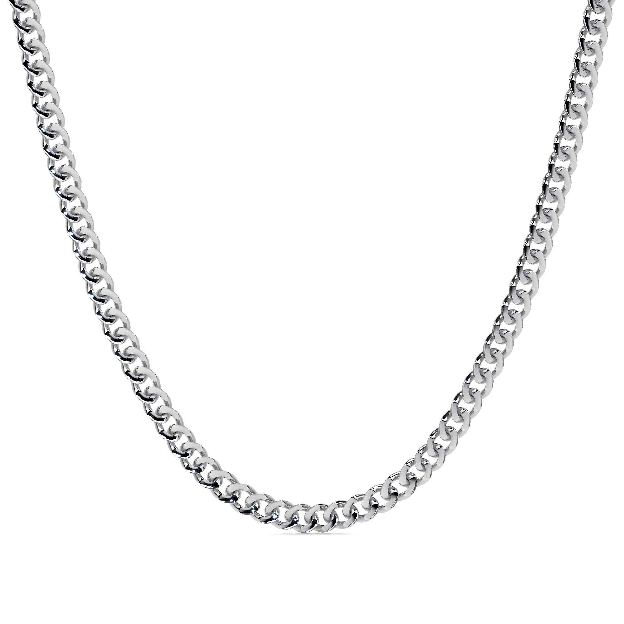 Cadena De Plata 925 Estilo Barbada De Calibre 3.2mm en 5 colores