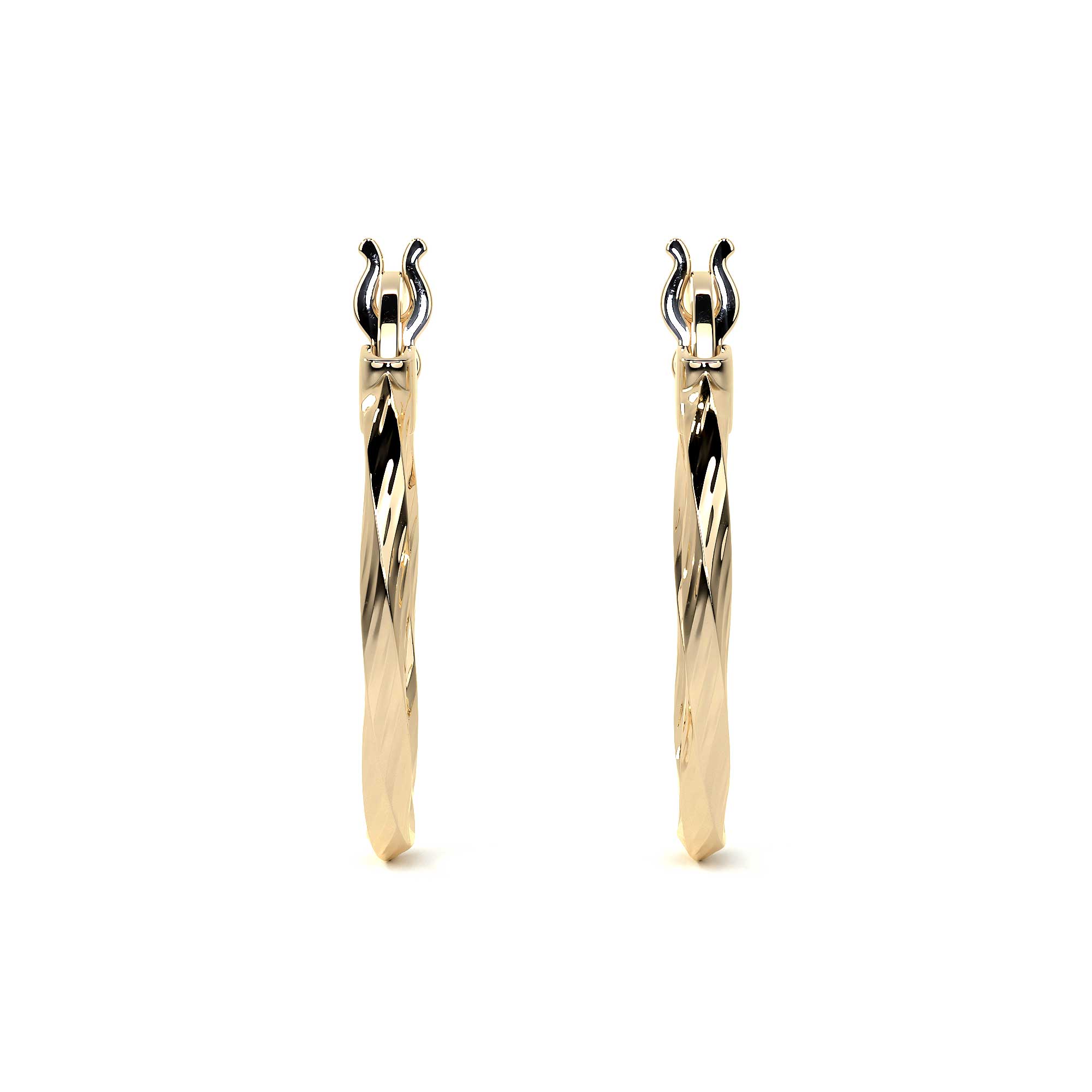 Arete Arracada De Oro De 10k Diamantada Estilo Torsal