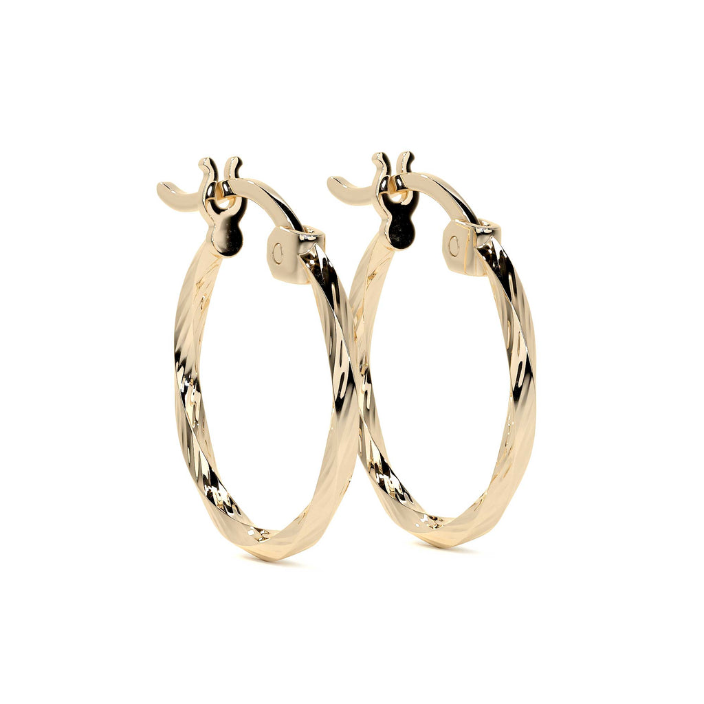 Arete Arracada De Oro De 10k Diamantada Estilo Torsal