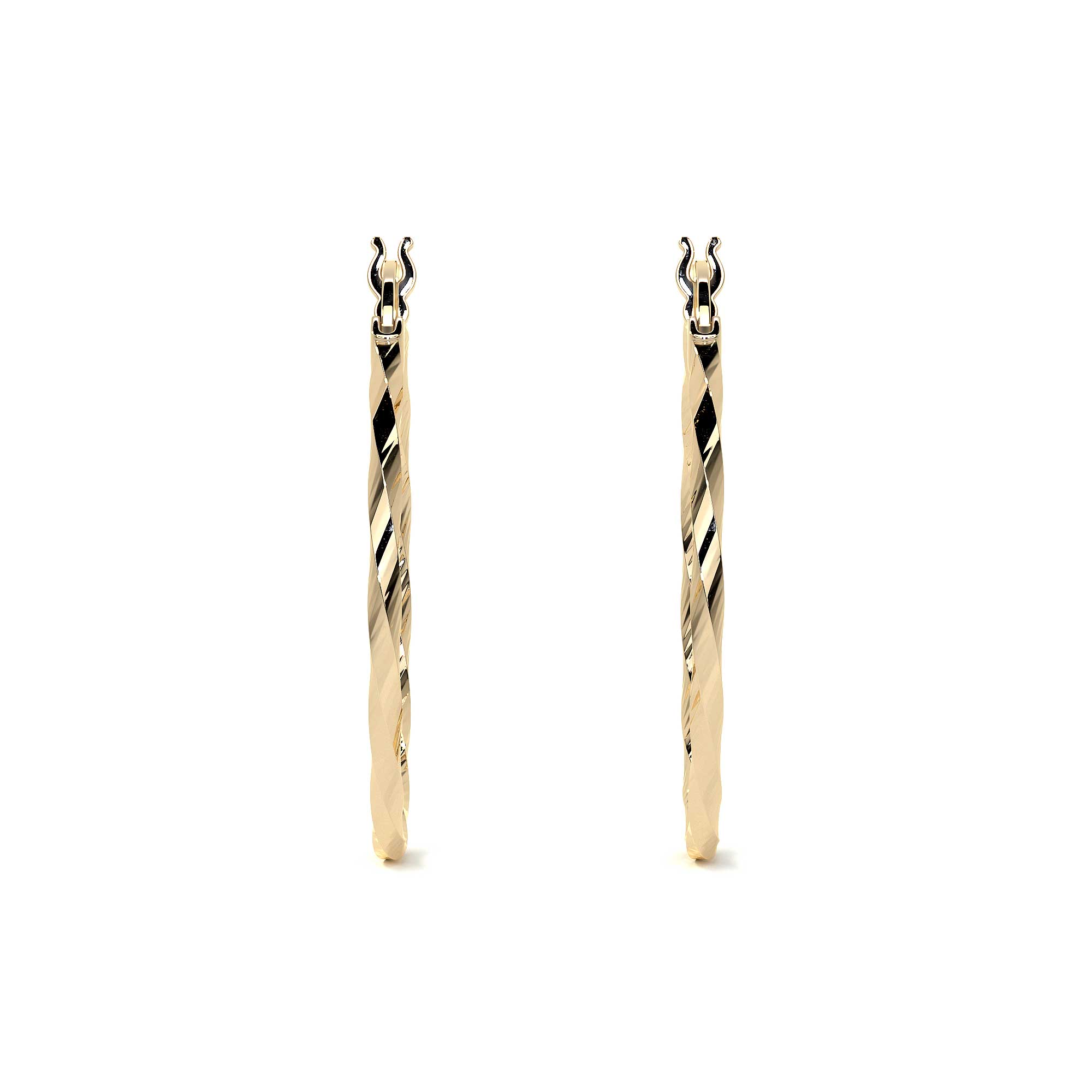 Arete Arracada De Oro De 10k Diamantada Estilo Torsal