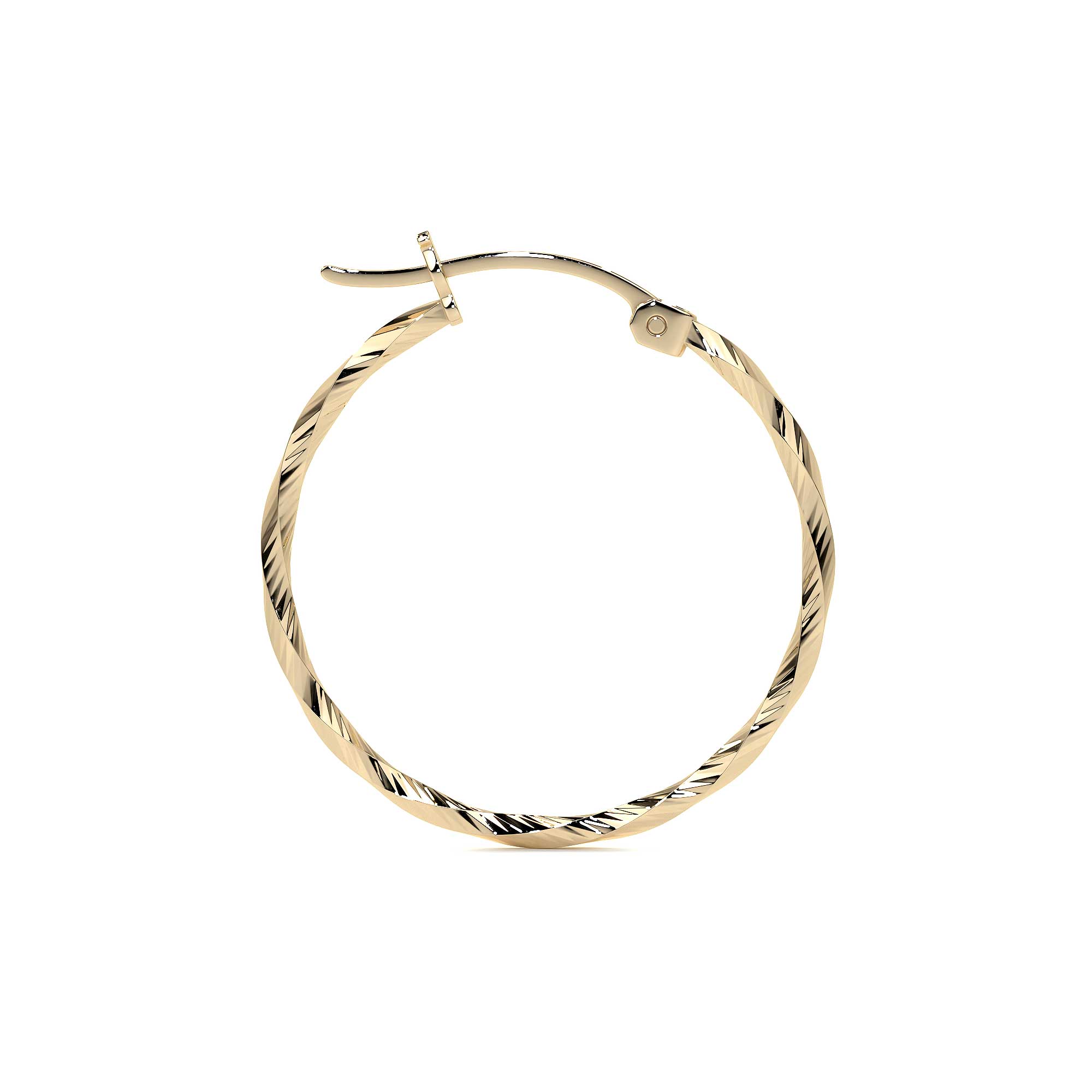 Arete Arracada De Oro De 10k Diamantada Estilo Torsal