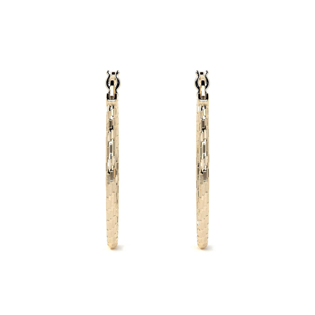 Arete Arracada Diamantada De Oro 10k Estilo Dominó