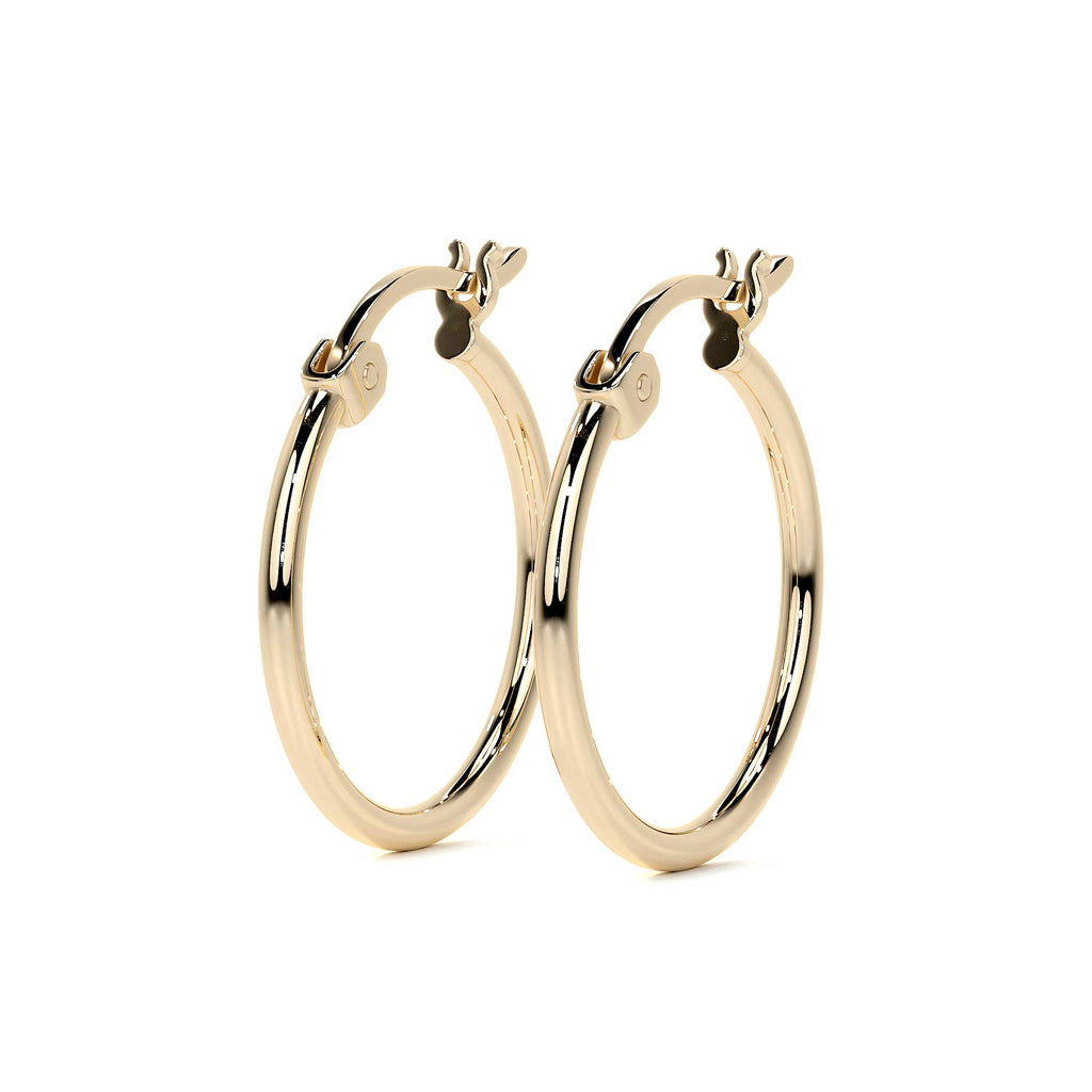 Arete Arracada Lisa Para Mujer De Oro Puro De 14k