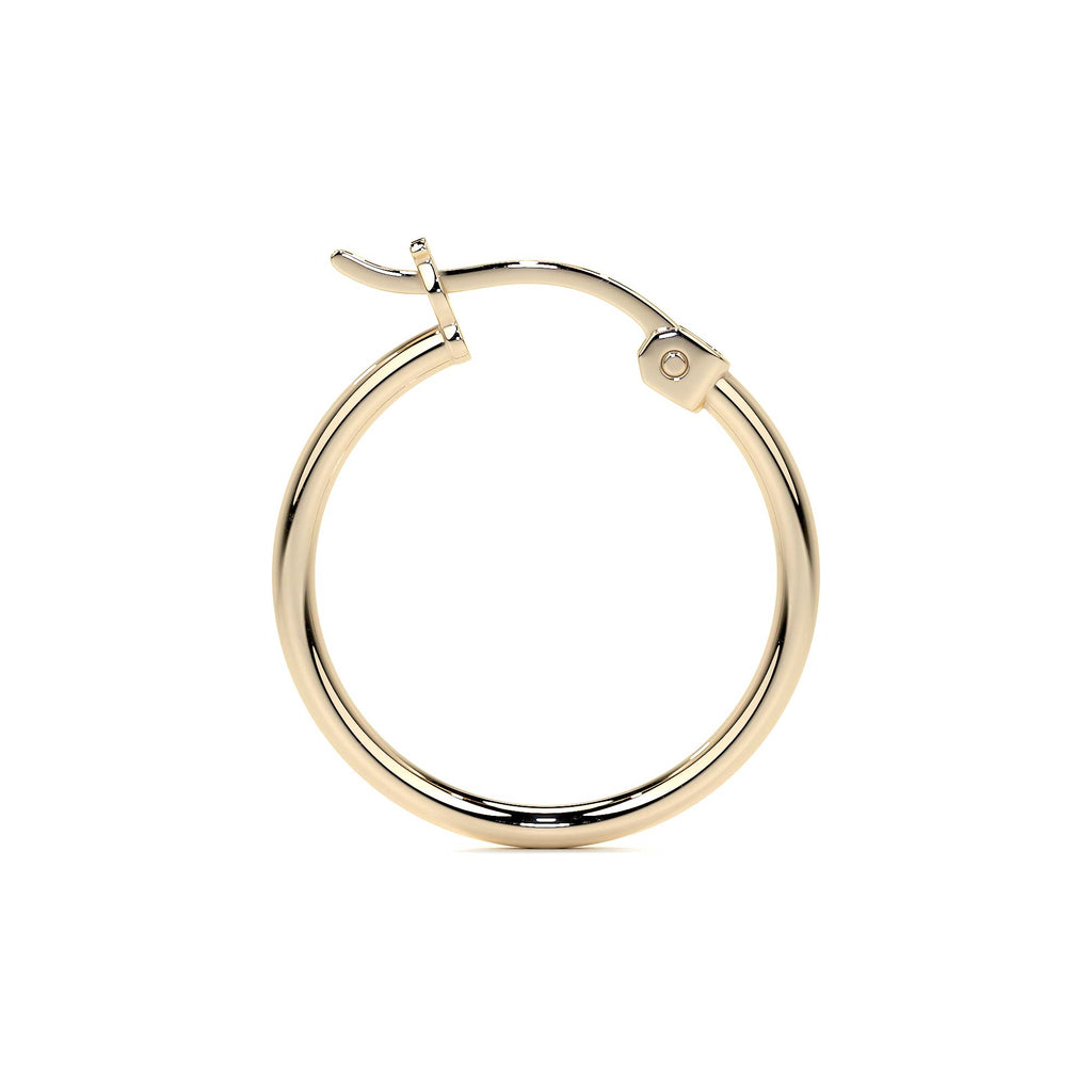 Arete Arracada Lisa Para Mujer De Oro Puro De 14k