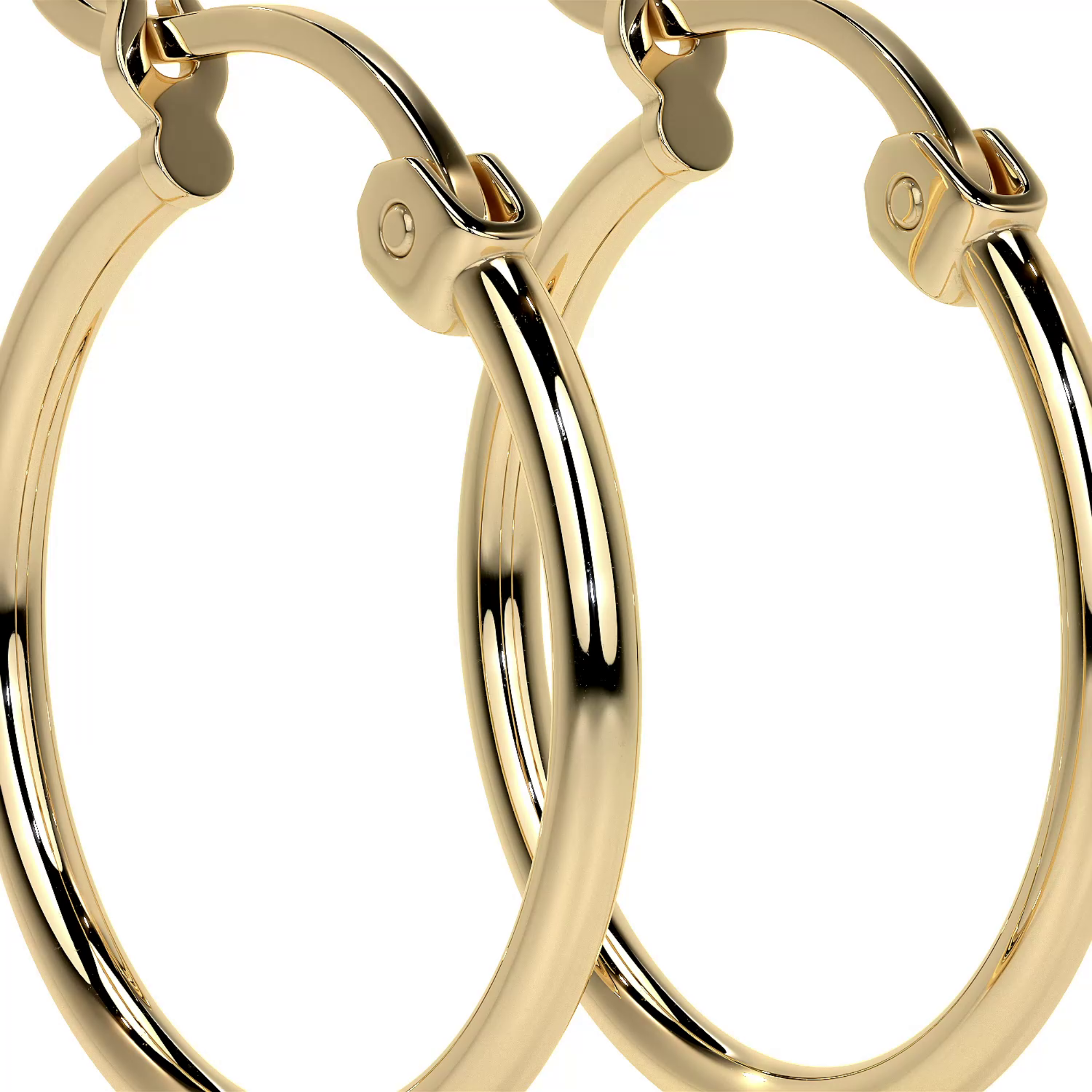 Arete Arracada Lisa Para Mujer De Oro Puro De 14k