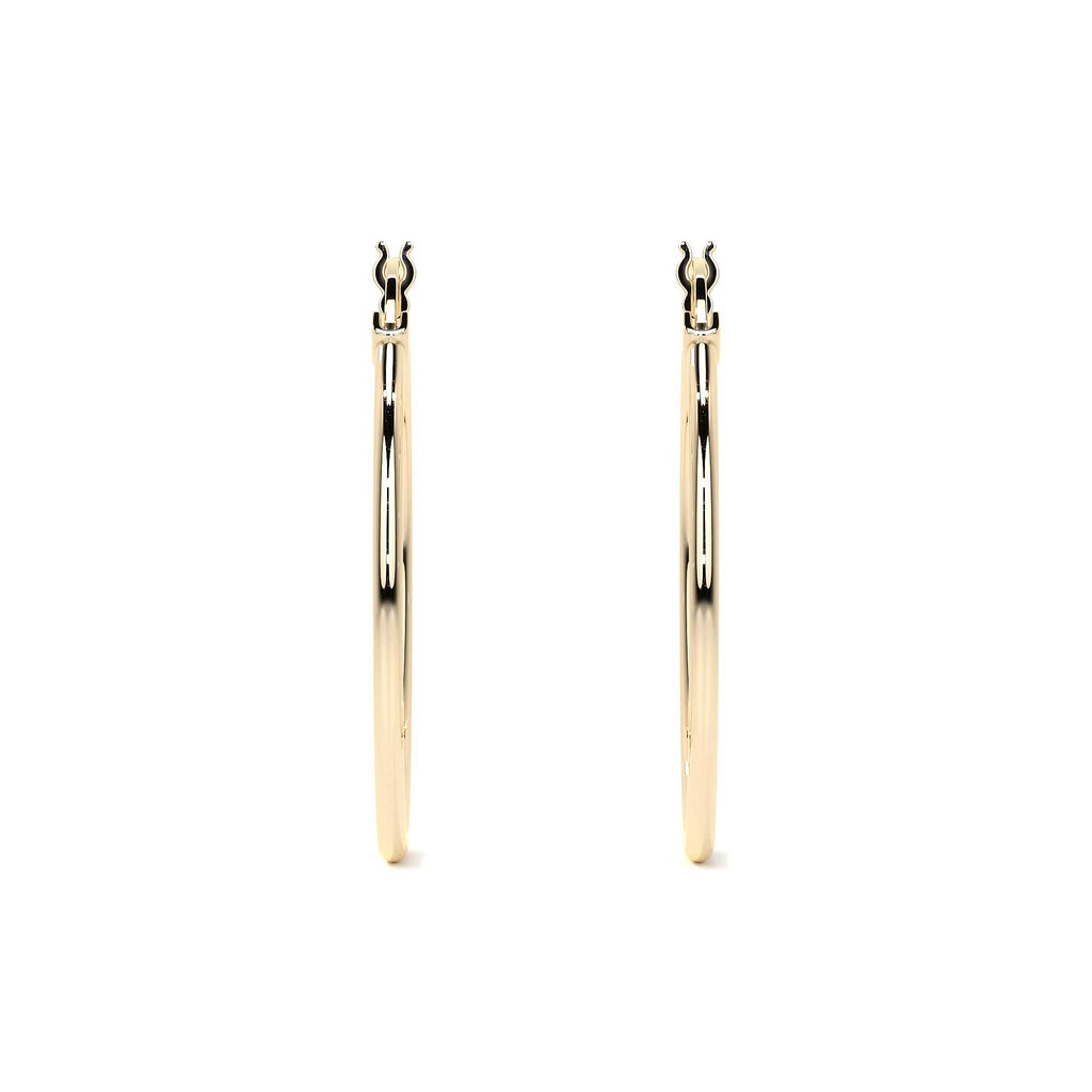 Arete Arracada Lisa Para Mujer De Oro Puro De 14k