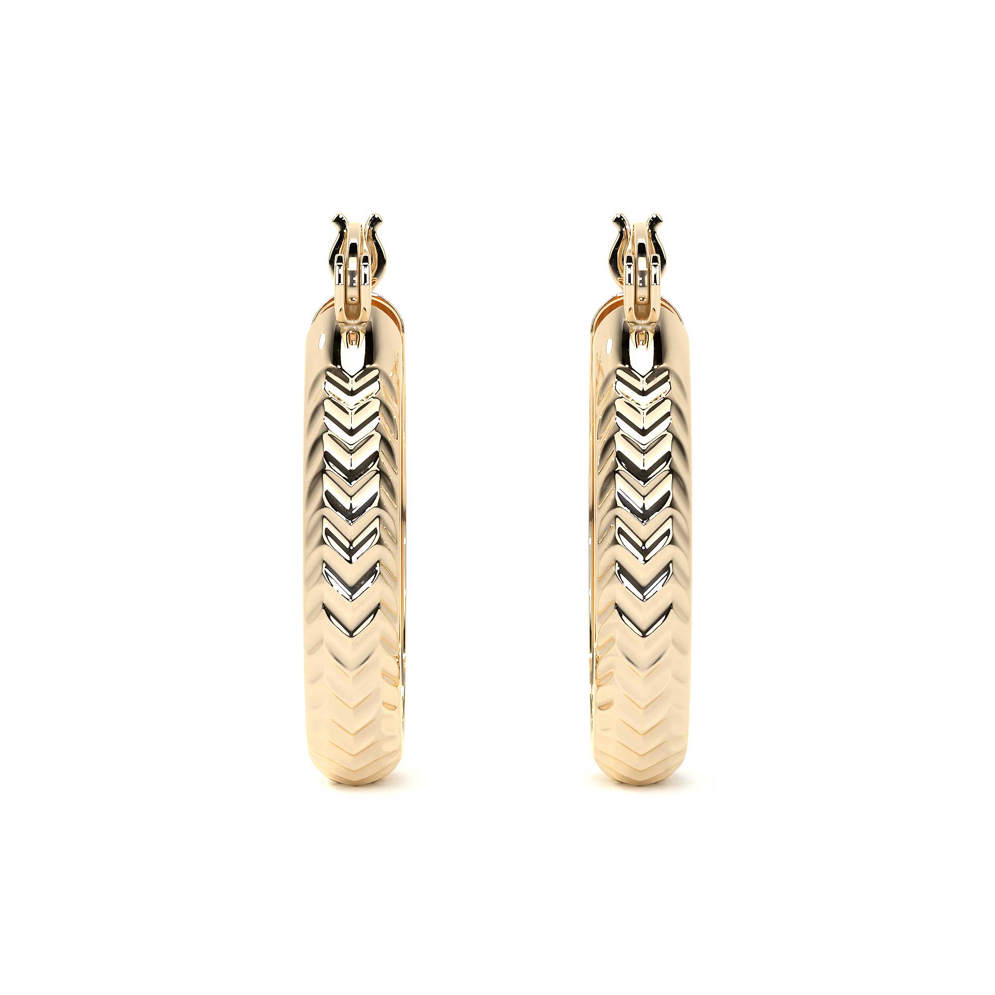 Arracada Bangle De Oro 10k Diamantado Diagonal