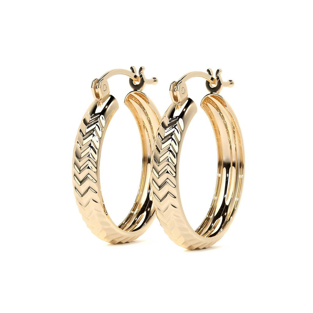 Arracada Bangle De Oro 10k Diamantado Diagonal