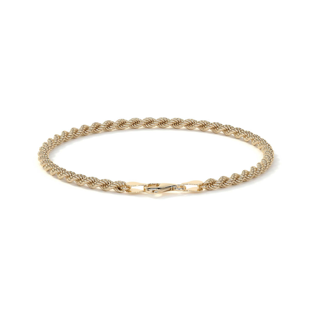 Pulsera de Oro 10K Estilo Torsal Italiano | Brazalete Elegante de 3.8mm