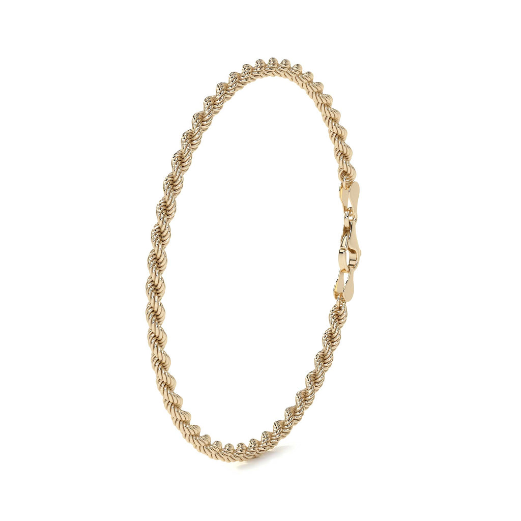 Pulsera de Oro 10K Estilo Torsal Italiano | Brazalete Elegante de 3.8mm