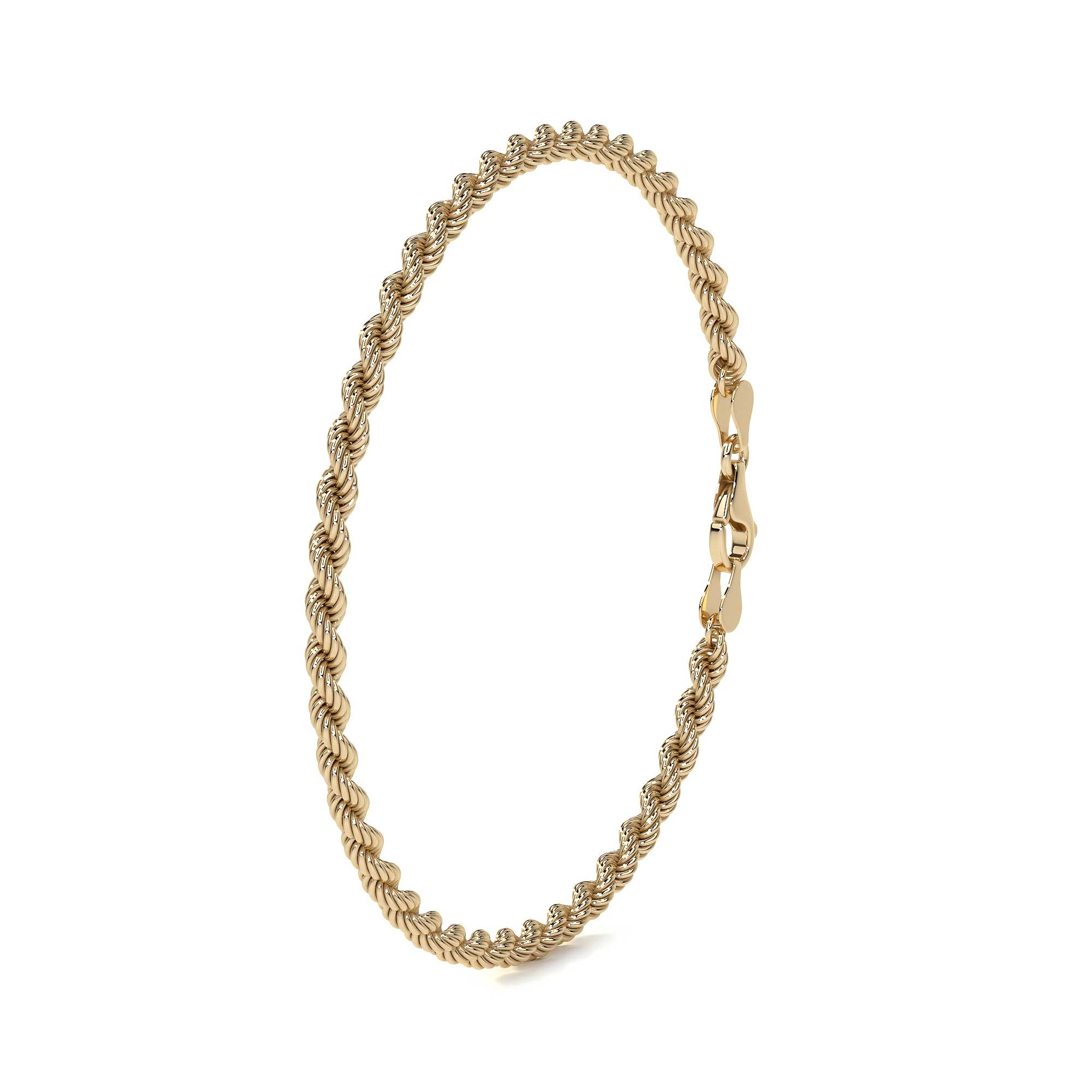 Pulsera de Oro 10K Estilo Torsal Italiano | Brazalete Elegante de 3.8mm