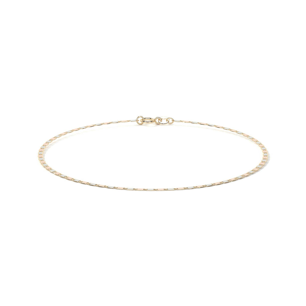 Pulsera de Oro 10K Estilo Italiano Valentino | Brazalete Delicado en Oro Amarillo o Tricolor