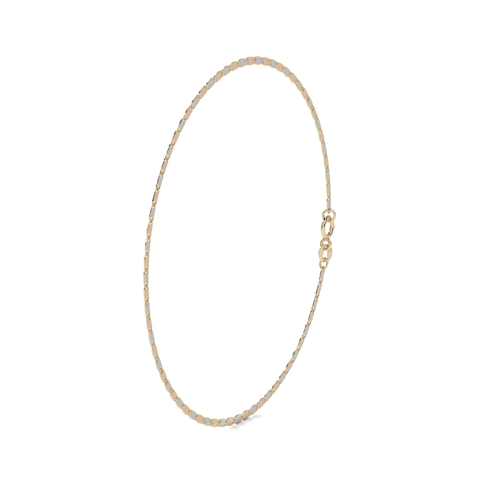 Pulsera de Oro 10K Estilo Italiano Valentino | Brazalete Delicado en Oro Amarillo o Tricolor