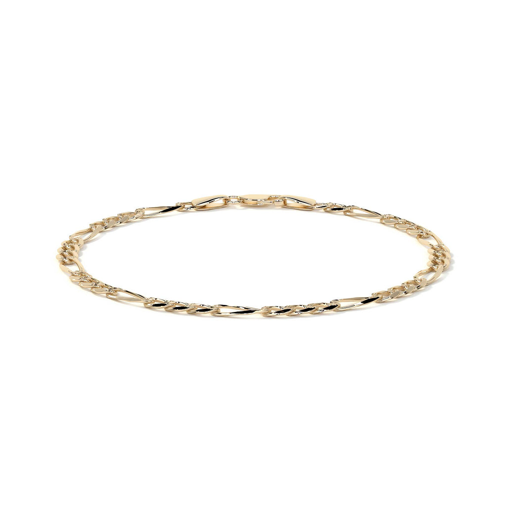 Pulsera de Oro 10K Estilo Figaro Italiano | Brazalete Elegante de Joyería Fina