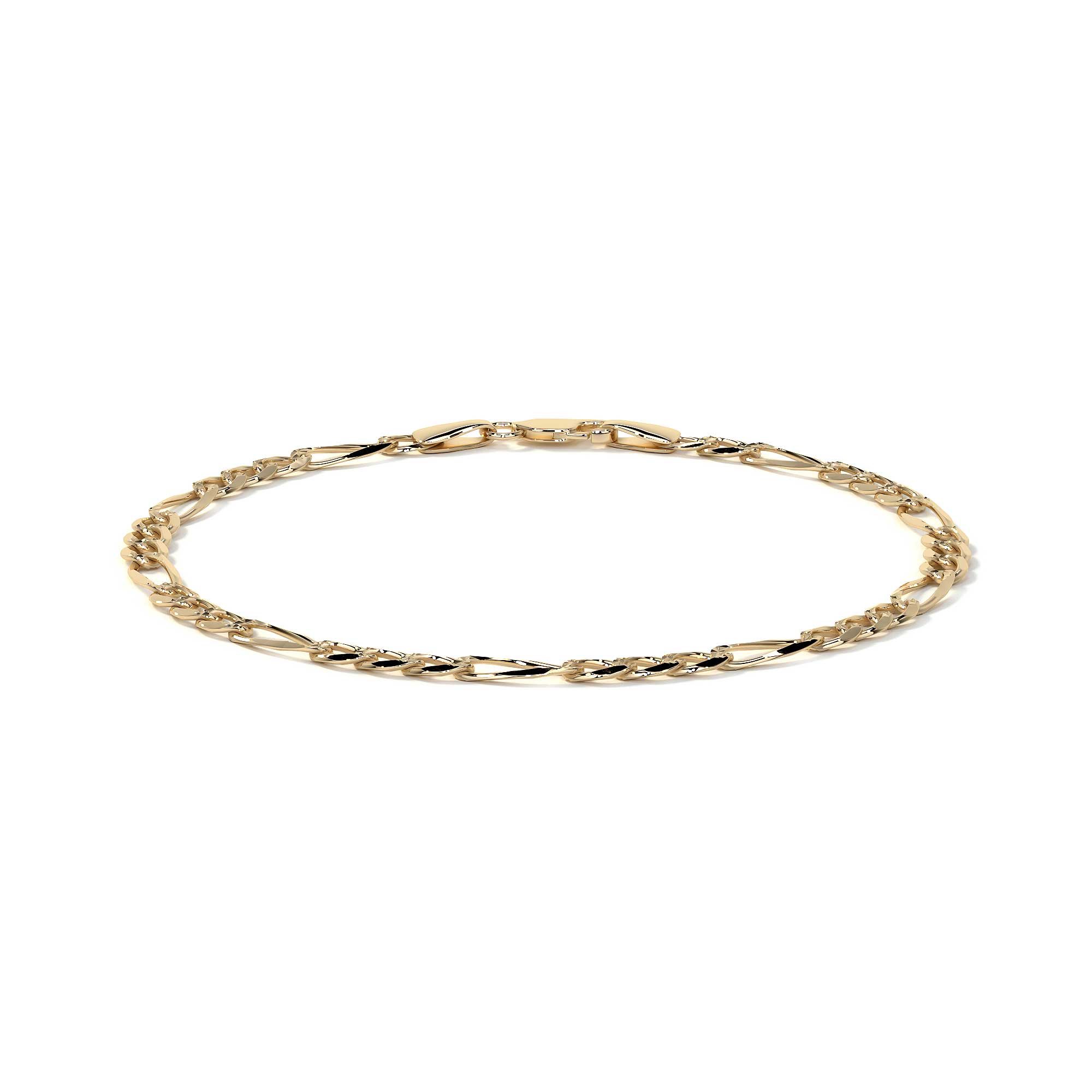 Pulsera de Oro 10K Estilo Figaro Italiano | Brazalete Elegante de Joyería Fina