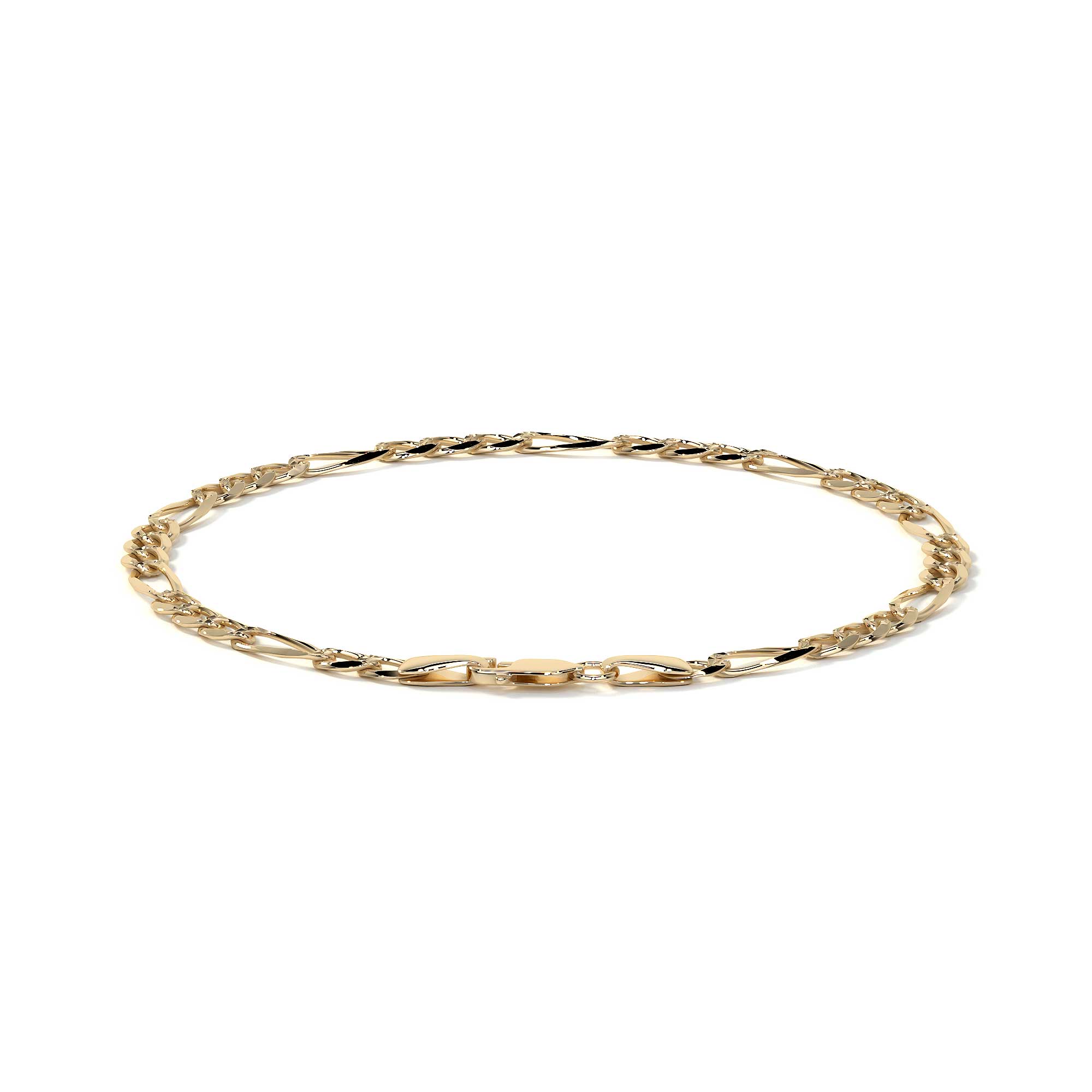 Pulsera de Oro 10K Estilo Figaro Italiano | Brazalete Elegante de Joyería Fina