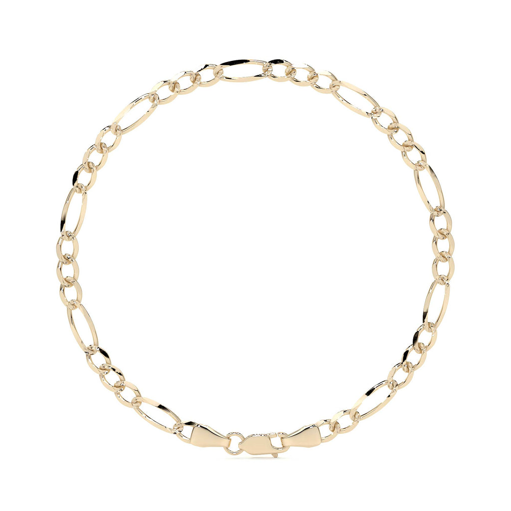 Pulsera de Oro 10K Estilo Figaro Italiano | Brazalete Elegante de Joyería Fina