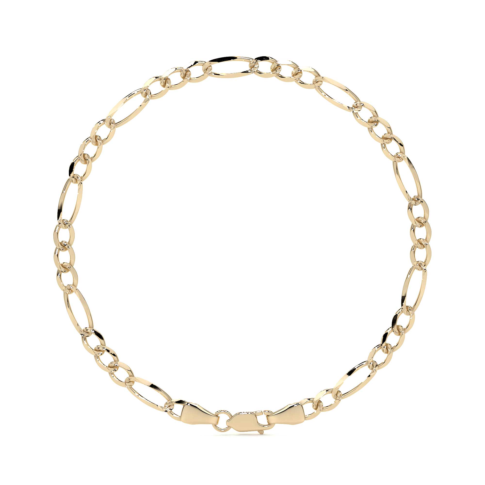 Pulsera de Oro 10K Estilo Figaro Italiano | Brazalete Elegante de Joyería Fina
