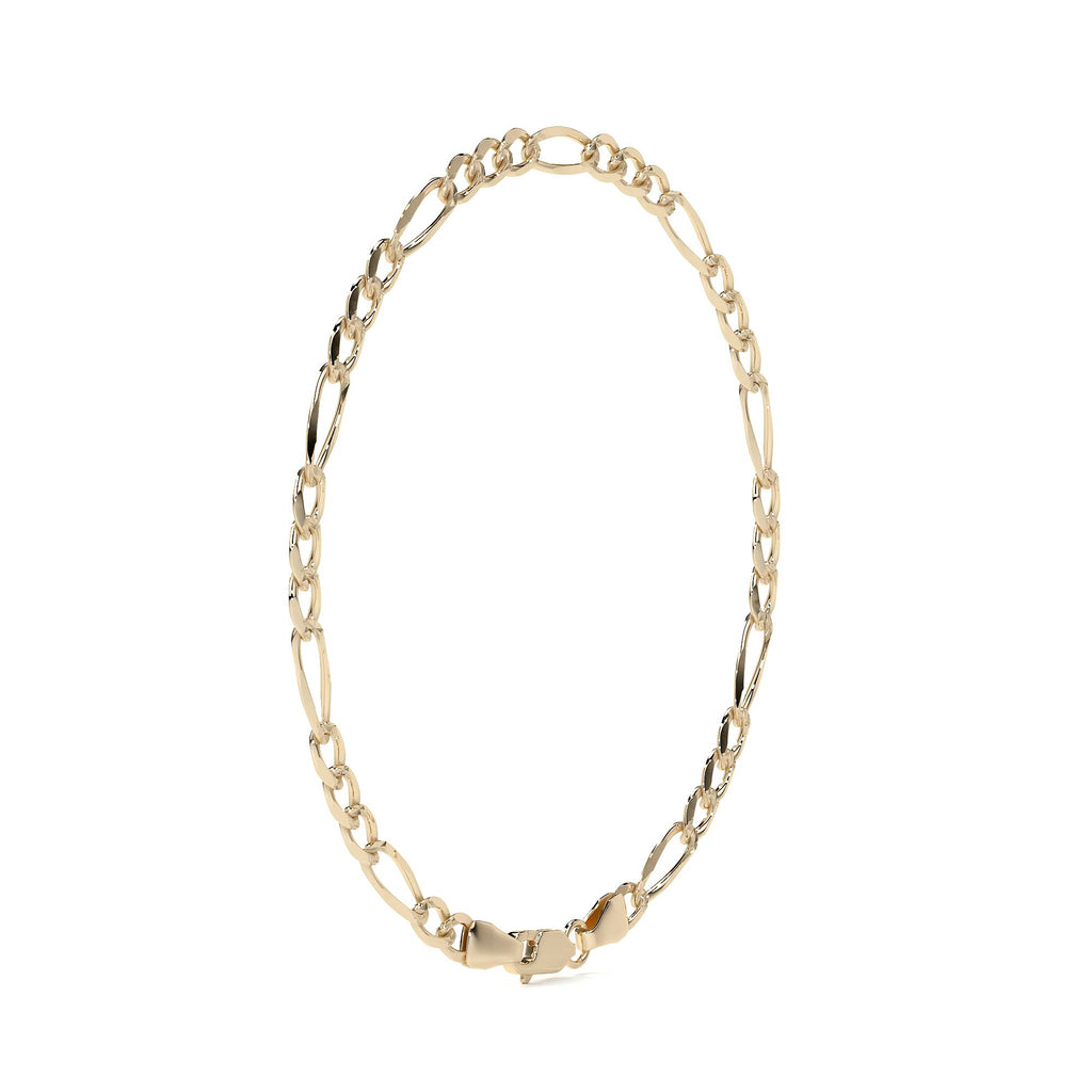 Pulsera de Oro 10K Estilo Figaro Italiano | Brazalete Elegante de Joyería Fina