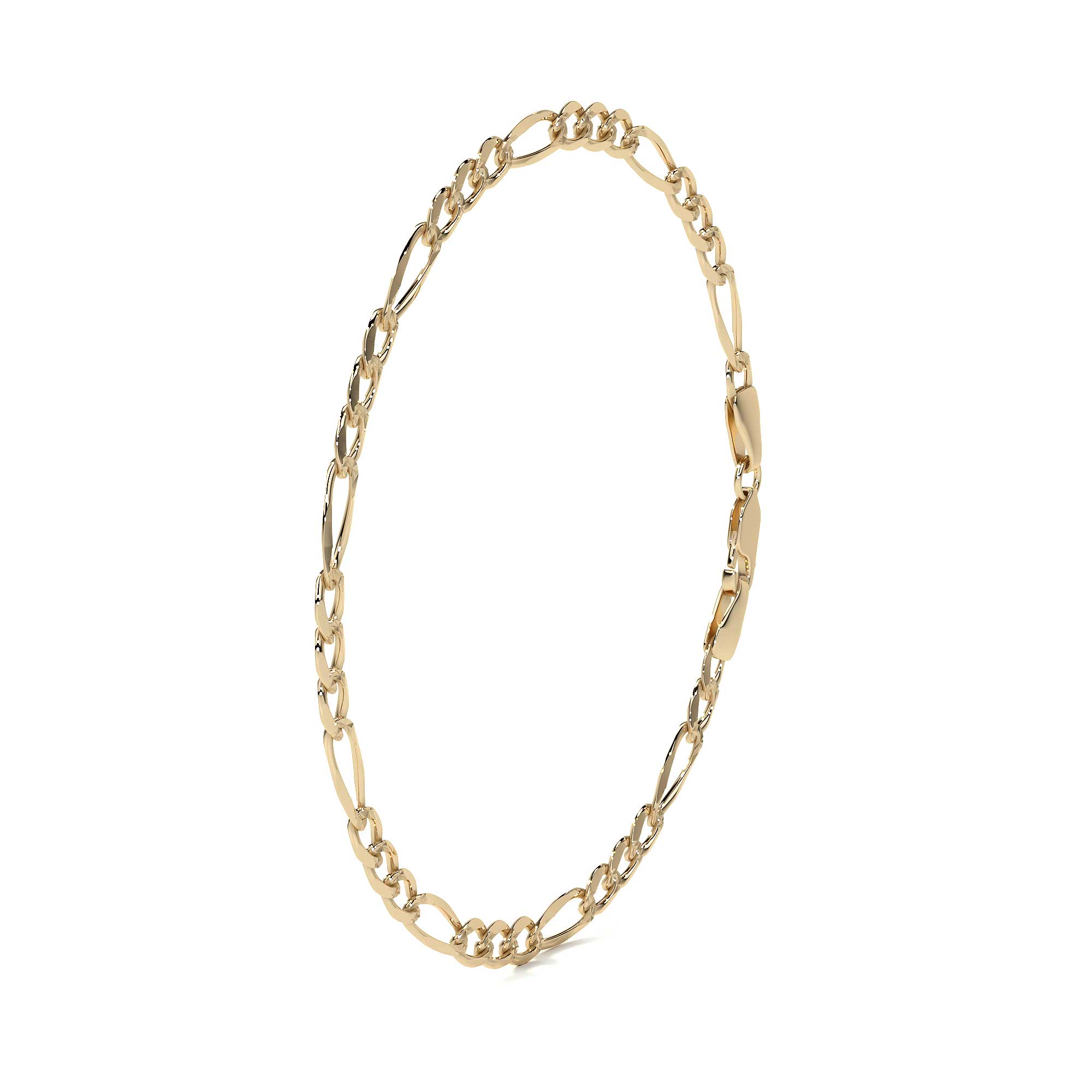 Pulsera de Oro 10K Estilo Figaro Italiano | Brazalete Elegante de Joyería Fina