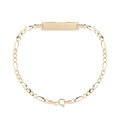 Pulsera Esclava de Oro 10K Estilo Fígaro 3x1 con Placa | Joyería Italiana