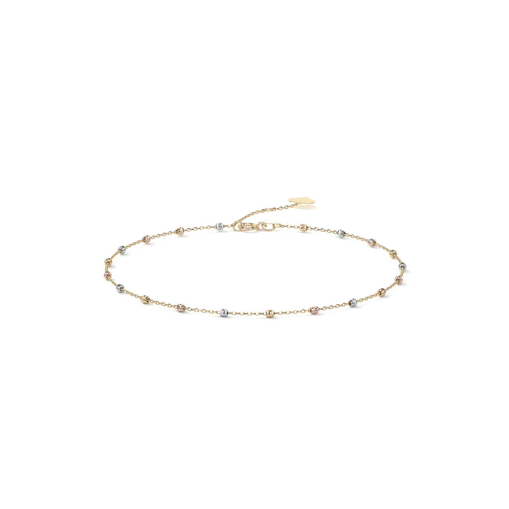Esclava Viviana Ajustable de Oro 10K con Bola Lisa | Pulsera Elegante de Joyería Fina