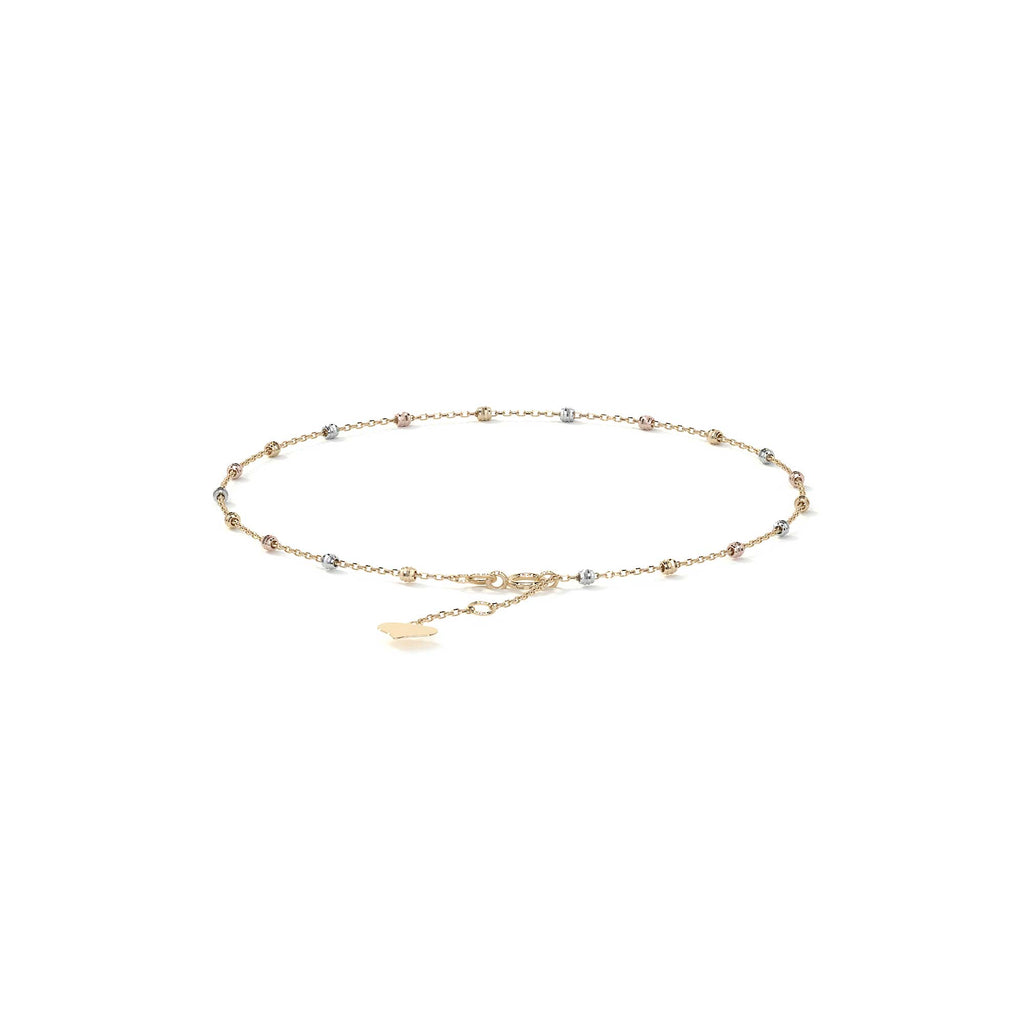 Esclava Viviana Ajustable de Oro 10K con Bola Lisa | Pulsera Elegante de Joyería Fina