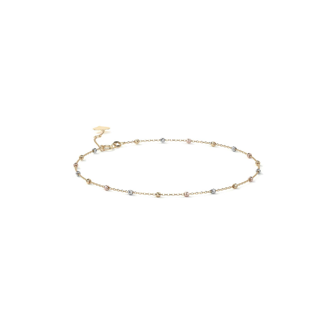 Esclava Viviana Ajustable de Oro 10K con Bola Lisa | Pulsera Elegante de Joyería Fina