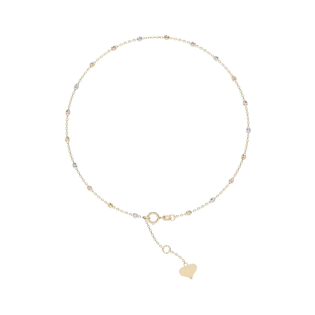 Esclava Viviana Ajustable de Oro 10K con Bola Lisa | Pulsera Elegante de Joyería Fina
