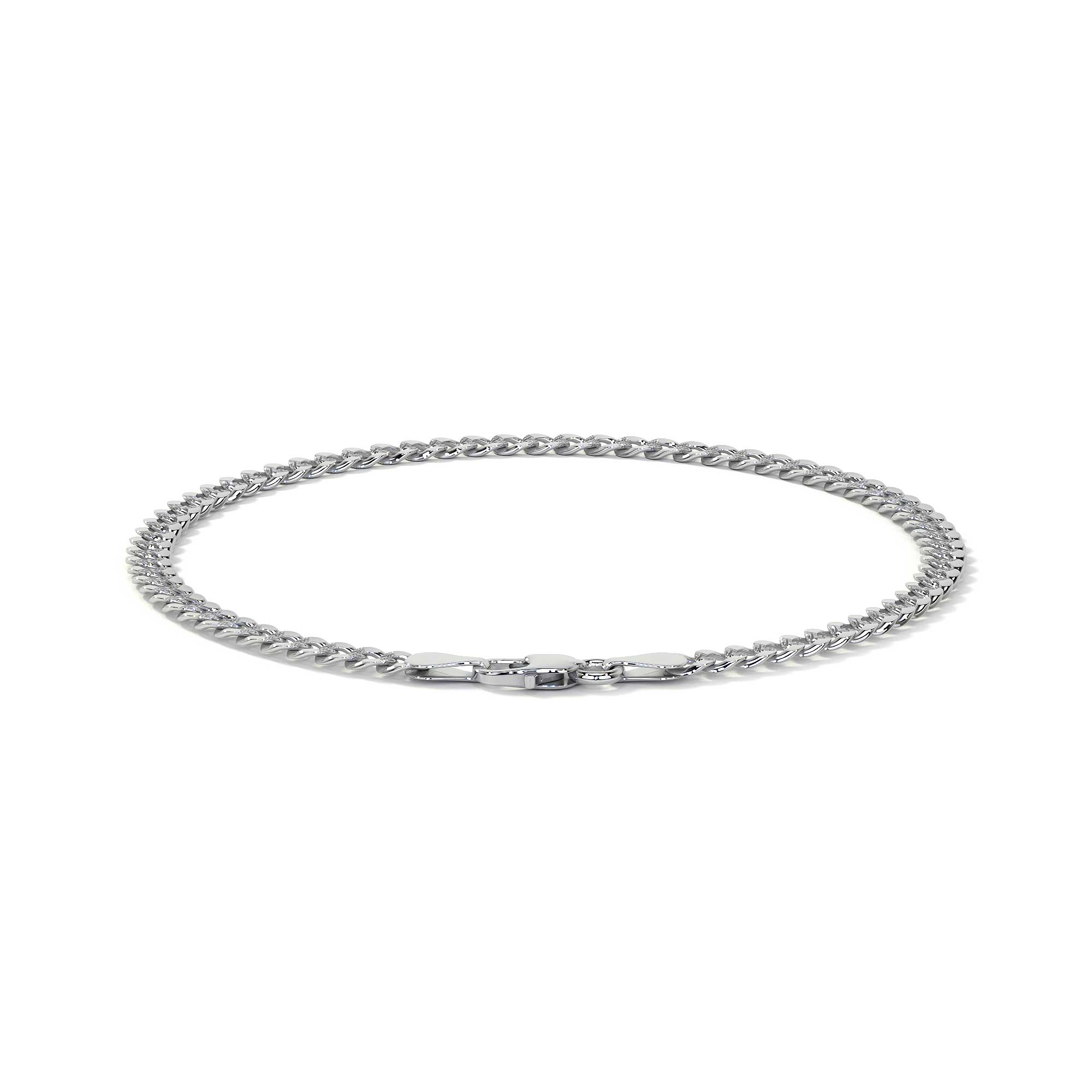 Pulsera De Plata 925 Barbarada 18cm Calibre 3.2mm Italiana