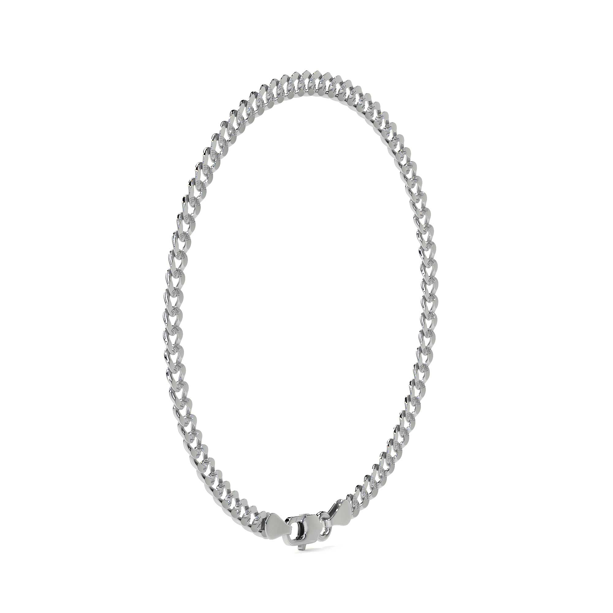 Pulsera De Plata 925 Barbarada 18cm Calibre 3.2mm Italiana