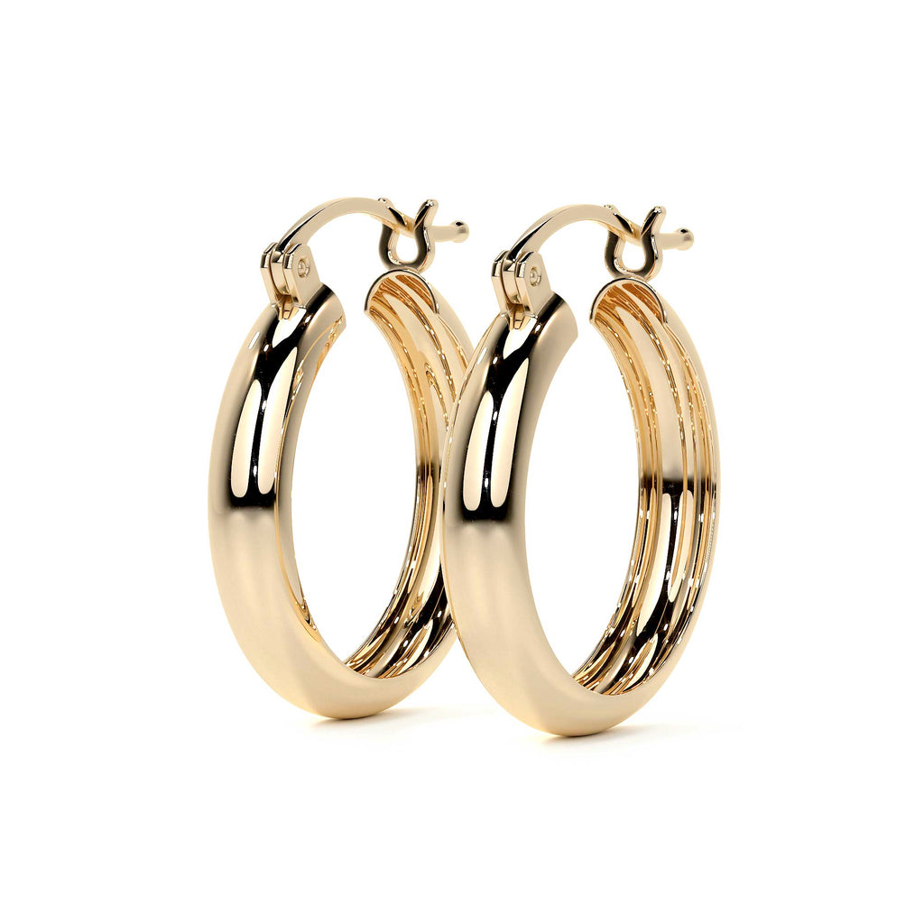 Arracada De Oro De 10k Lisa De 20 mm