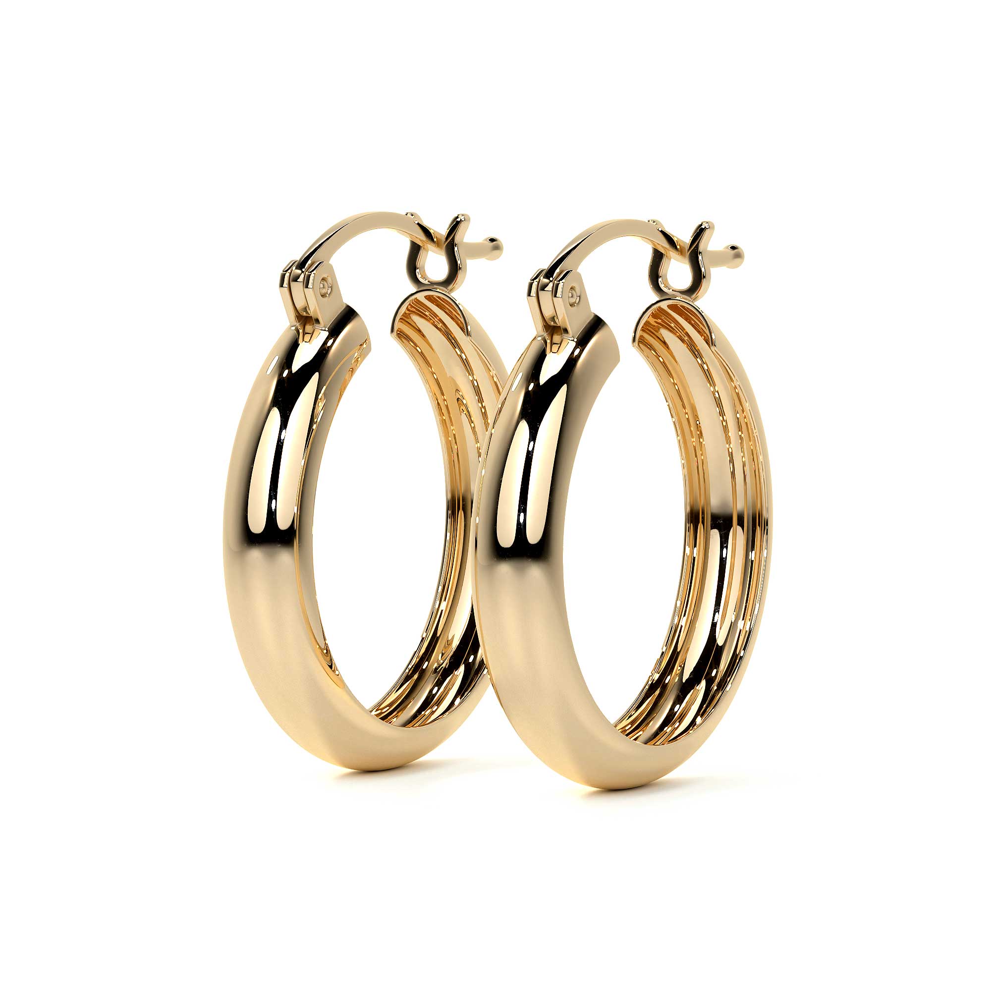 Arracada Bangle De Oro De 14k Lisa De 4mm de Ancho