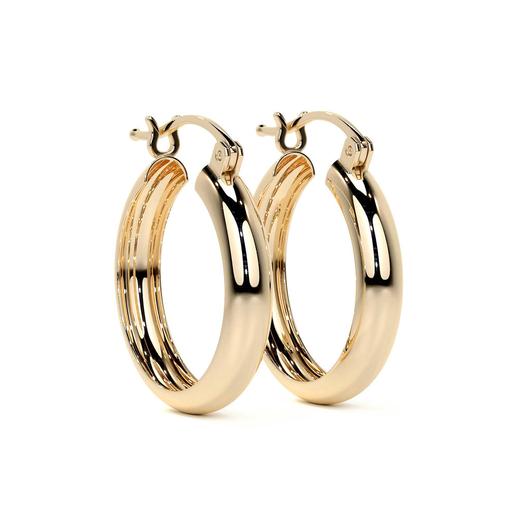 Arracada De Oro De 10k Lisa De 20 mm