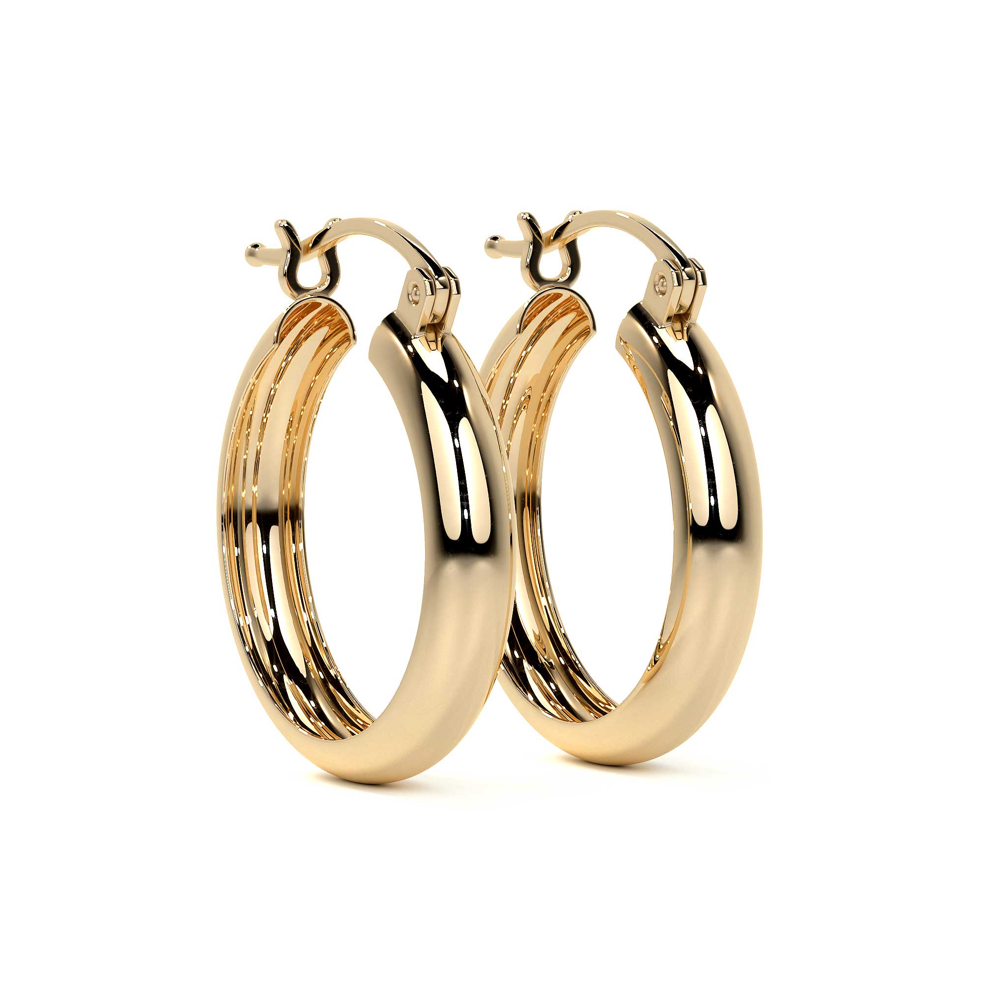 Arracada Bangle De Oro De 10k Lisa De 4mm de Ancho