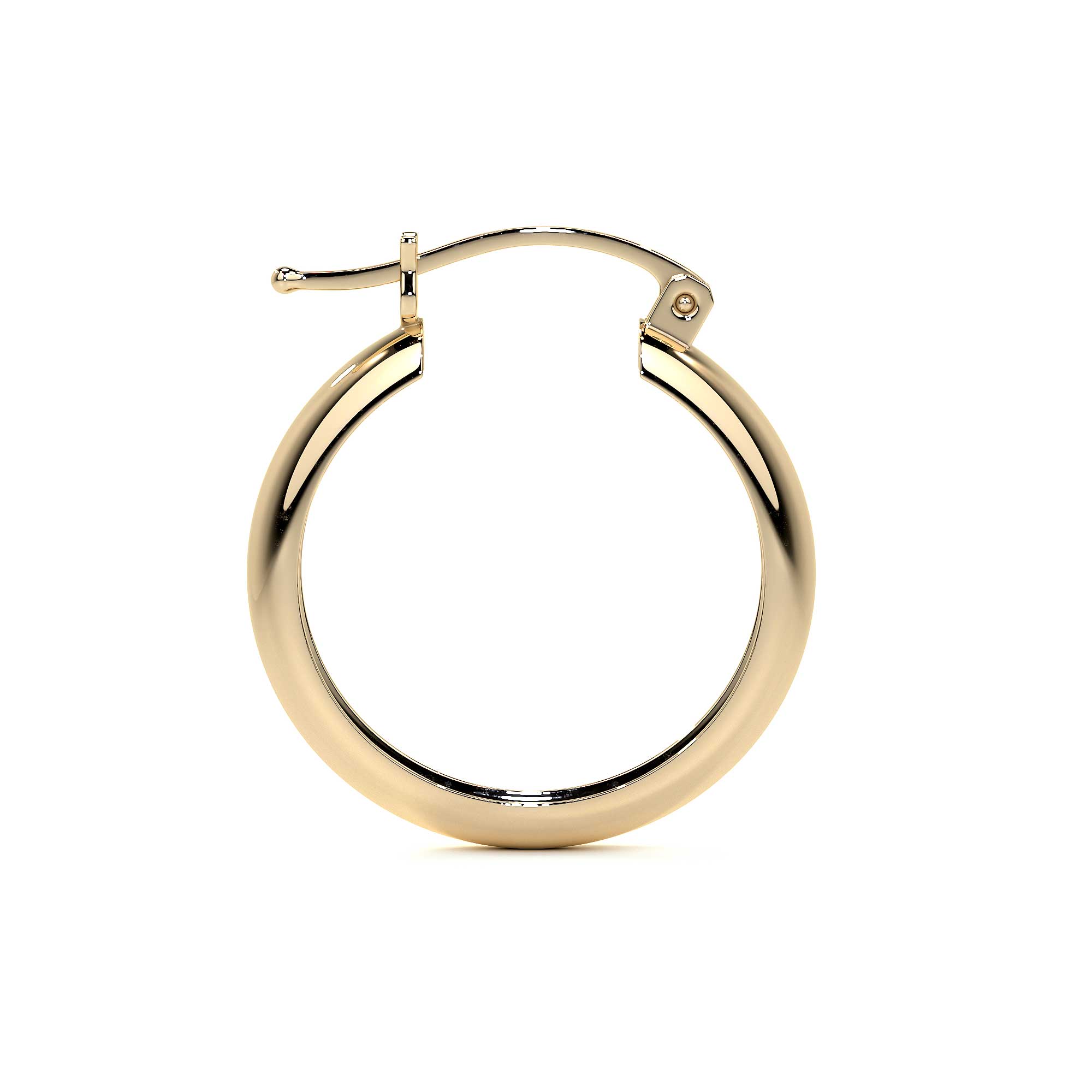 Arracada Bangle De Oro De 10k Lisa De 4mm de Ancho
