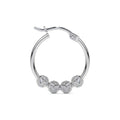 Arete De Plata Ley 925 Para Mujer Con Bola Diamantada